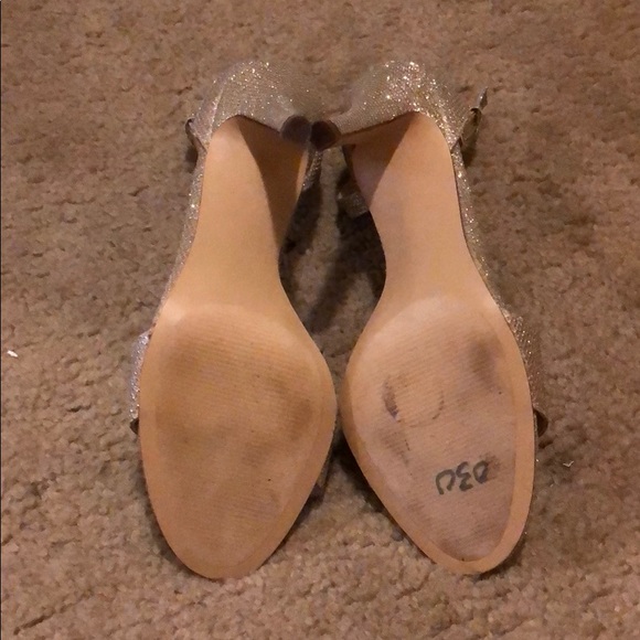 Nine West Gold Glitter Strap Heels - Picture 4 of 5